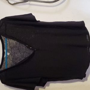 Burnout circle bottom Henley t shirt